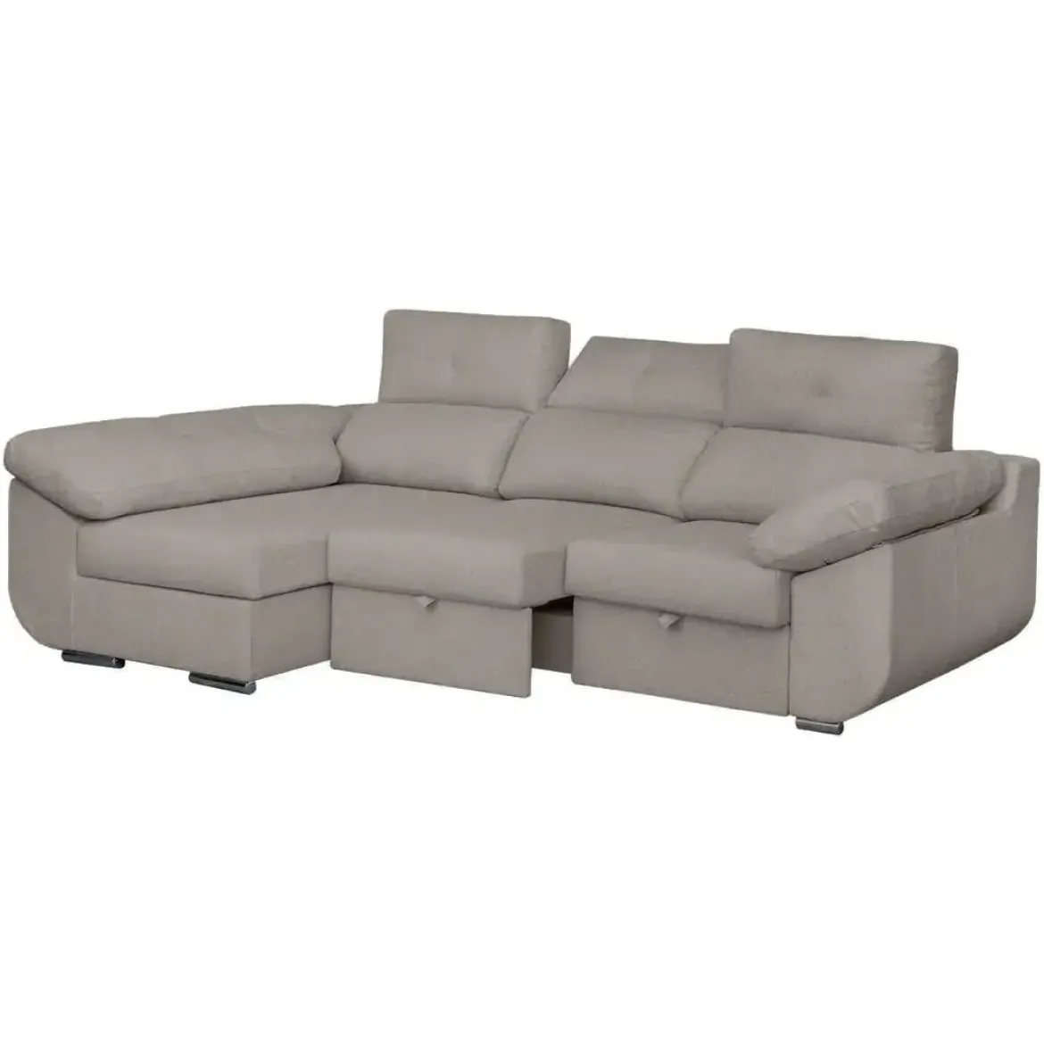 Sofá Chaise Longue Izquierda Tapizado en Tela AVRIL
