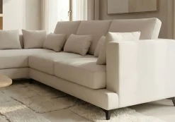 Sofá Chaise Longue Izquierda Tapizado en Tela VELLA