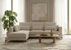 Sofá Chaise Longue Izquierda Tapizado en Tela VELLA