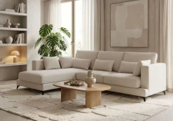 Sofá Chaise Longue Izquierda Tapizado en Tela VELLA