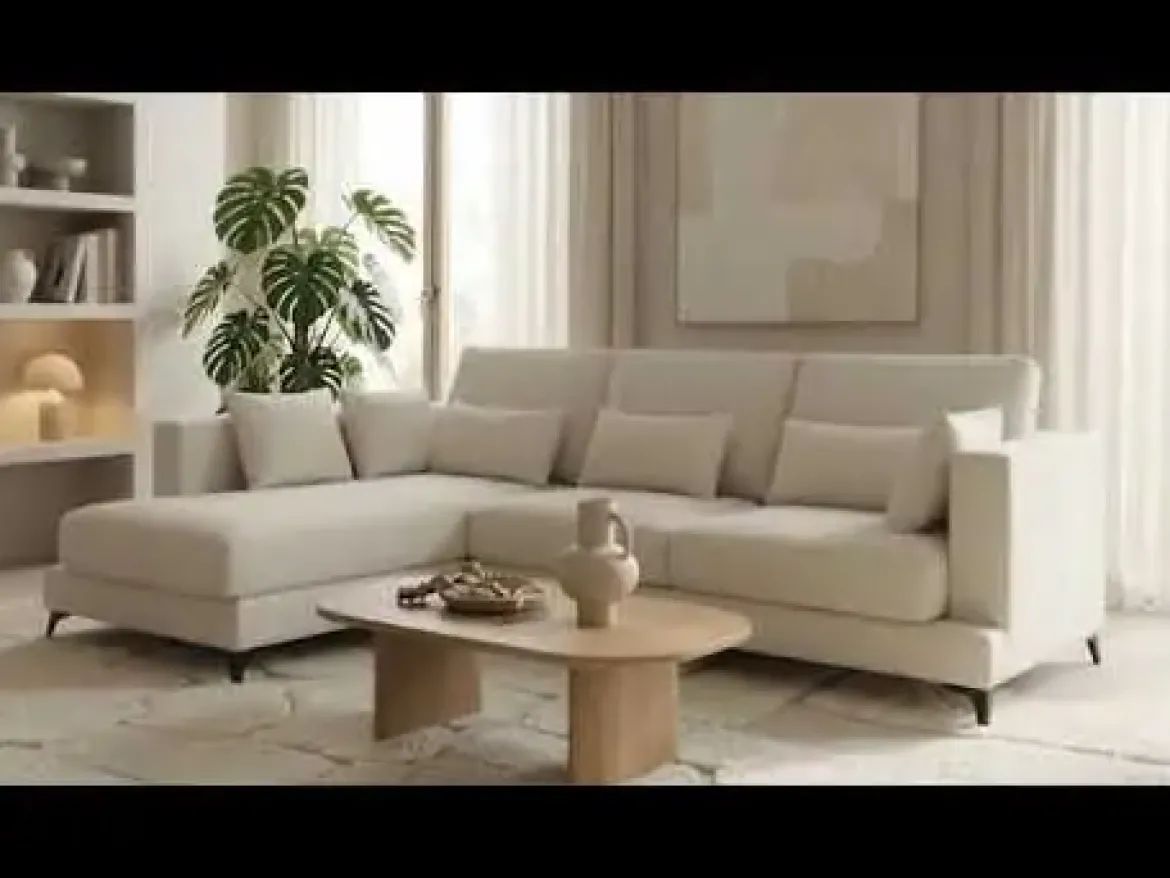 Sofá Chaise Longue Izquierda Tapizado en Tela VELLA