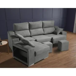 Sofá Chaise Longue Reversible 4 Plazas con Asientos Deslizantes ASIA