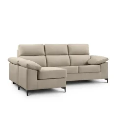 Sofá con Chaiselongue Reversible Tapizado en Tela Green DAMA