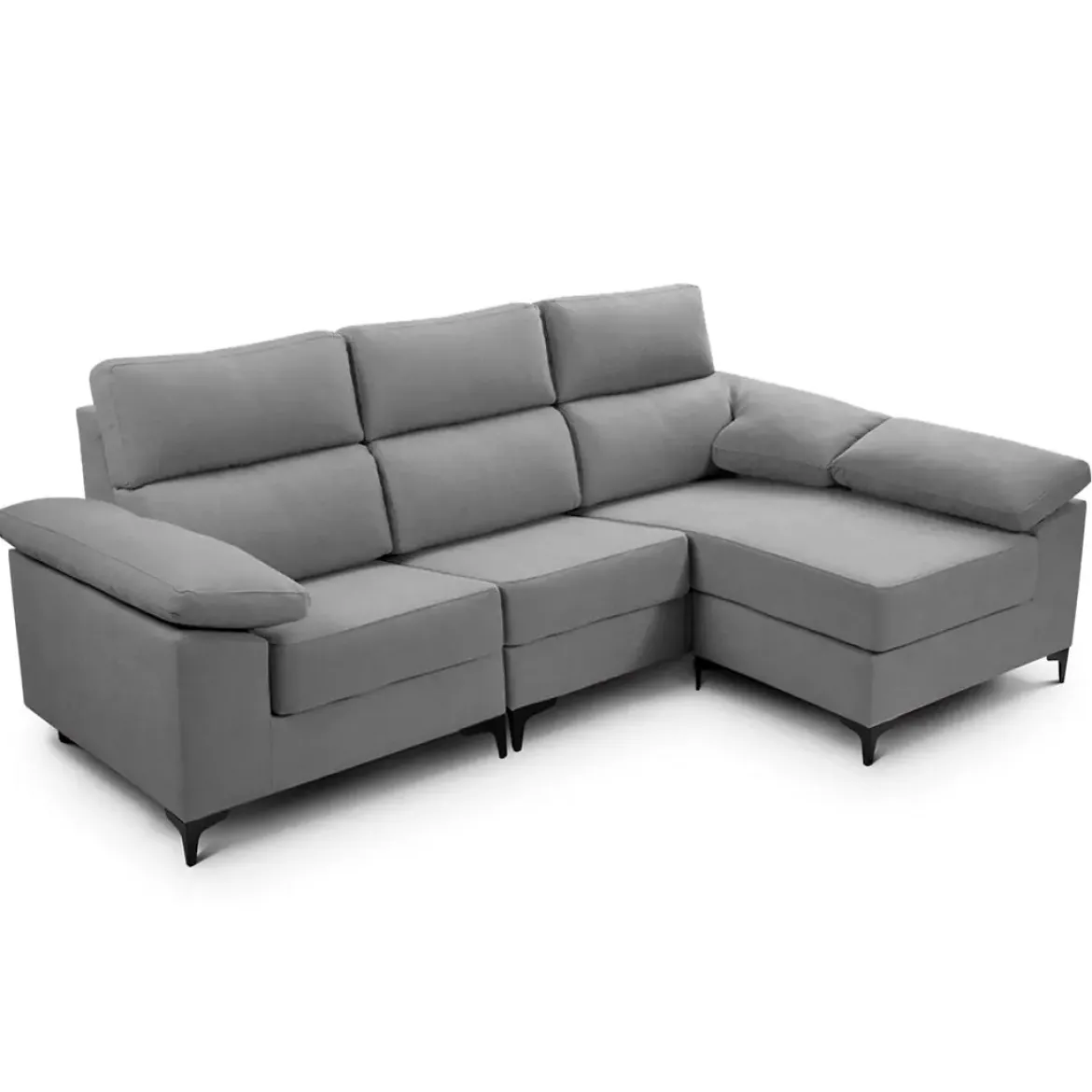 Sofá con Chaiselongue Reversible Tapizado en Tela Green DAMA