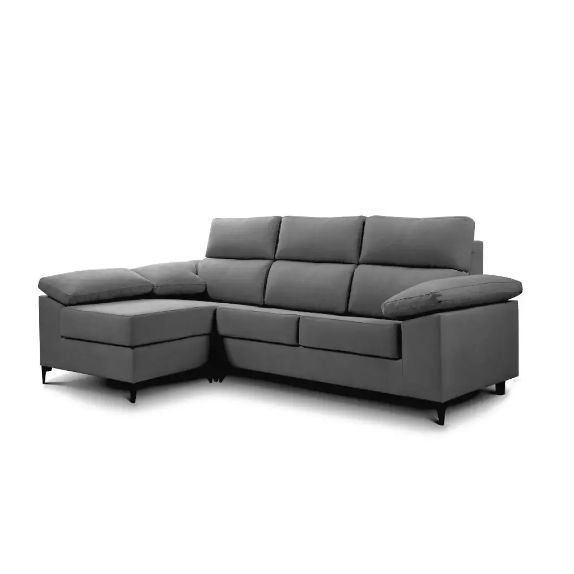 Sofá con Chaiselongue Reversible Tapizado en Tela Green DAMA