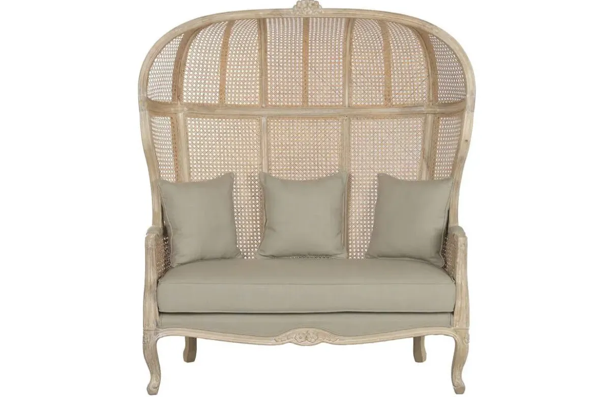 Sofá de 125 cm Madera Natural Enea y Asiento Tapizado MB-223569