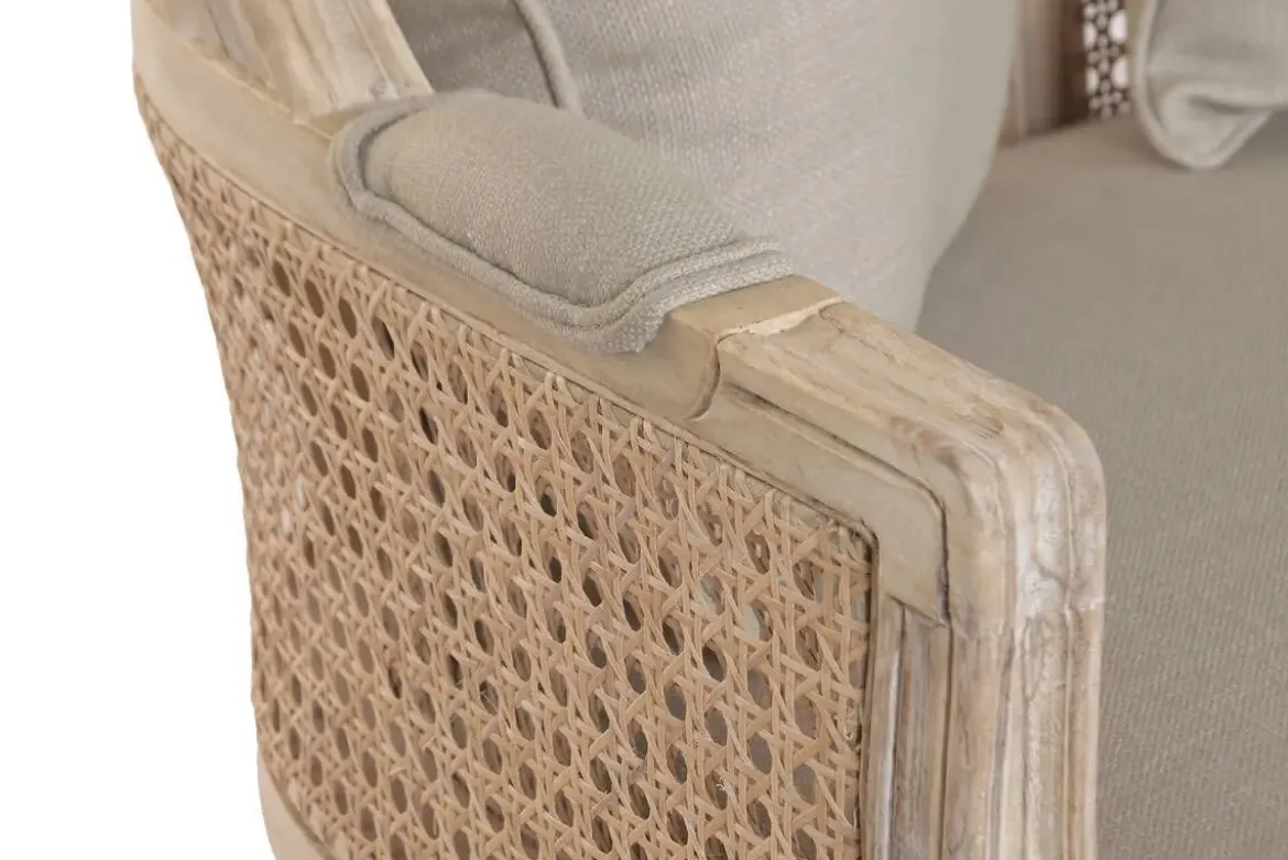 Sofá de 125 cm Madera Natural Enea y Asiento Tapizado MB-223569