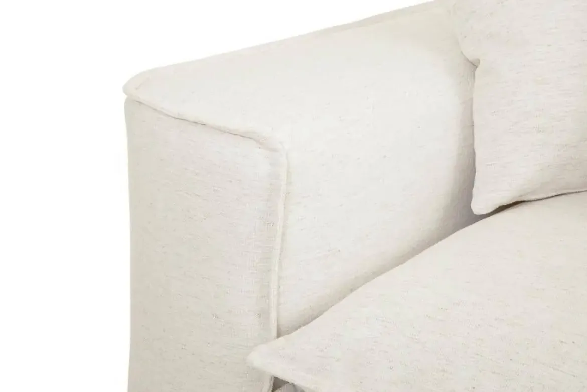 Sofá de Lino con Relleno de Pluma Color Beige MB-228530