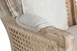 Sofá de Madera Enea y Fibra Natural con Asiento Tapizado MB-208798