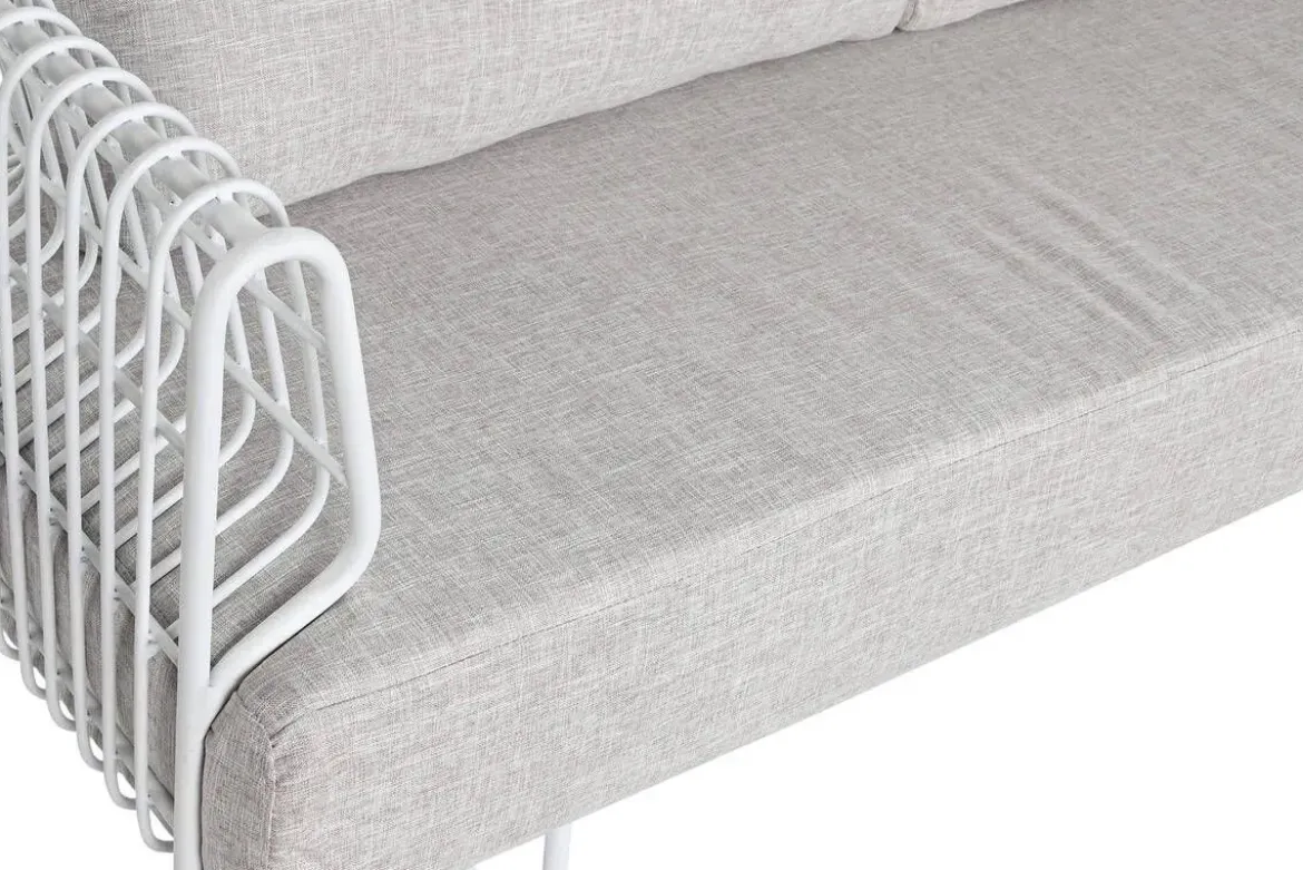 Sofá de Metal y Poliéster Blanco 180 cm MB-209871