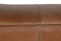 Sofá de Piel Capitoné con Patas de Acero Cognac MB-216492