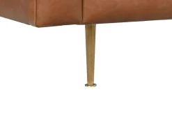 Sofá de Piel Capitoné con Patas de Acero Cognac MB-216492