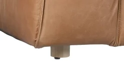 Sofá de 3 Plazas en Piel Color Coñac con Estructura de Madera MB-221638