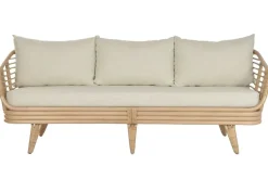 Sofá de Ratán con Asiento en Poliéster de 200 cm MB-223988