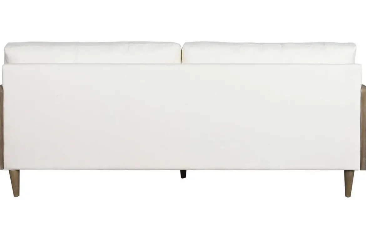 Sofá de Ratán y Madera con Asiento en Poliéster Marrón MB-211719