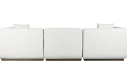 Sofá de Salón en Madera de Hevea Tapizado Crema MB-218995