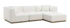 Sofá de Salón en Madera de Hevea Tapizado Crema MB-218995