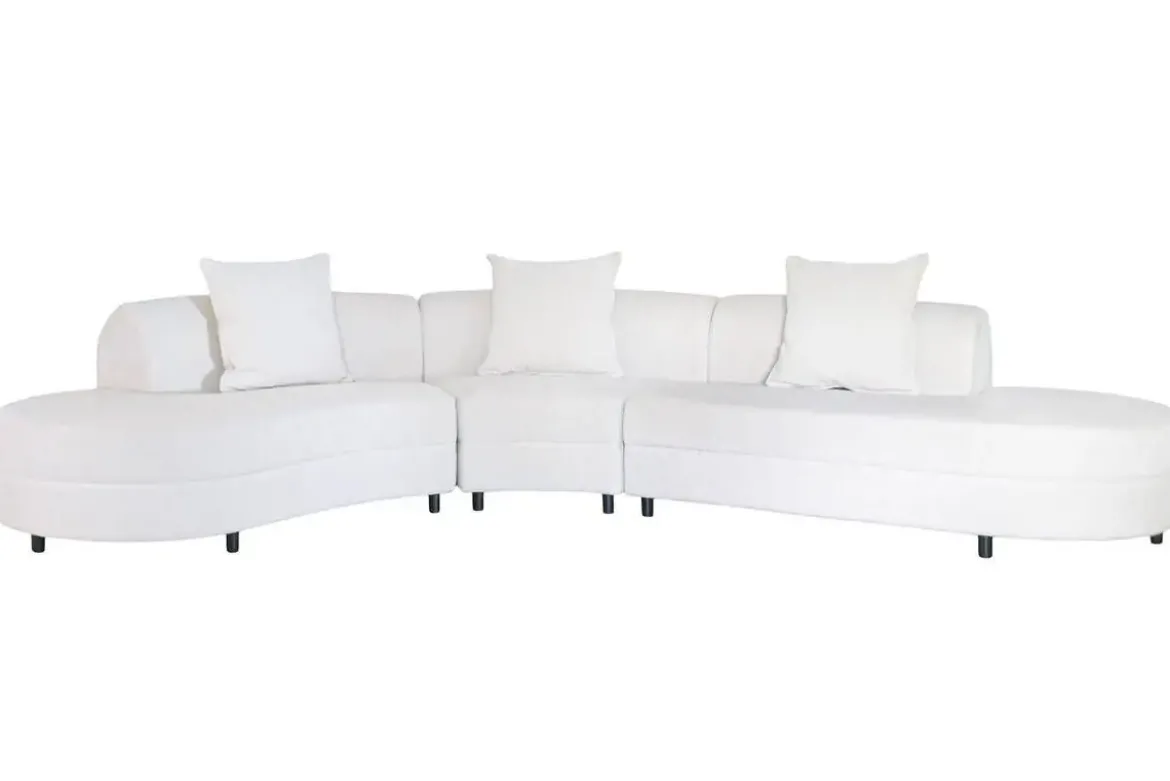 Sofá Modular Curvo de Diseño Orgánico Beige MB-226309