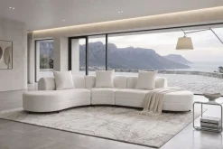 Sofá Modular Curvo de Diseño Orgánico Beige MB-226309