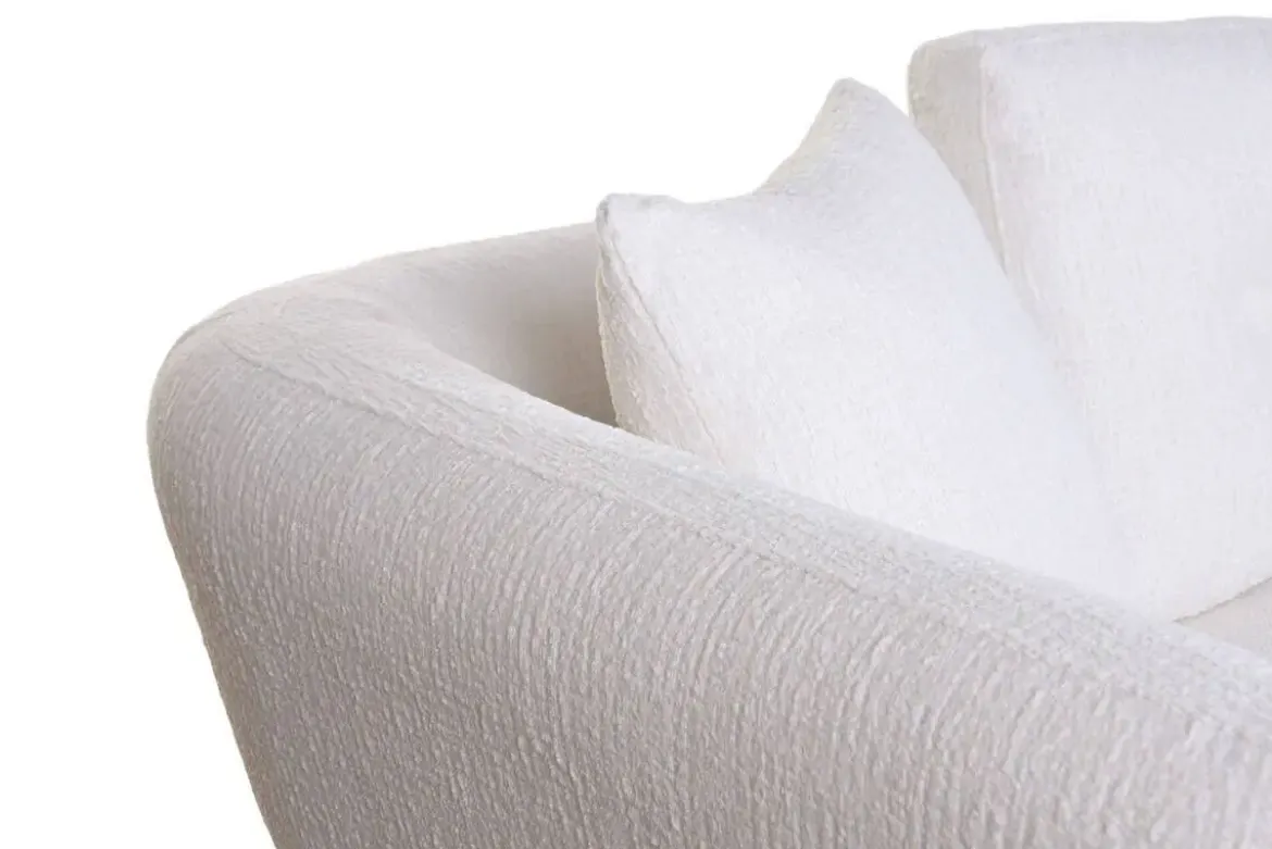 Sofá Modular Curvo Tapizado en Poliéster Blanco MB-225991