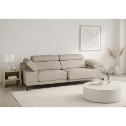 Sofá 3 Plazas 226 cm con Asientos Deslizantes Y Respaldo Reclinable NIZA