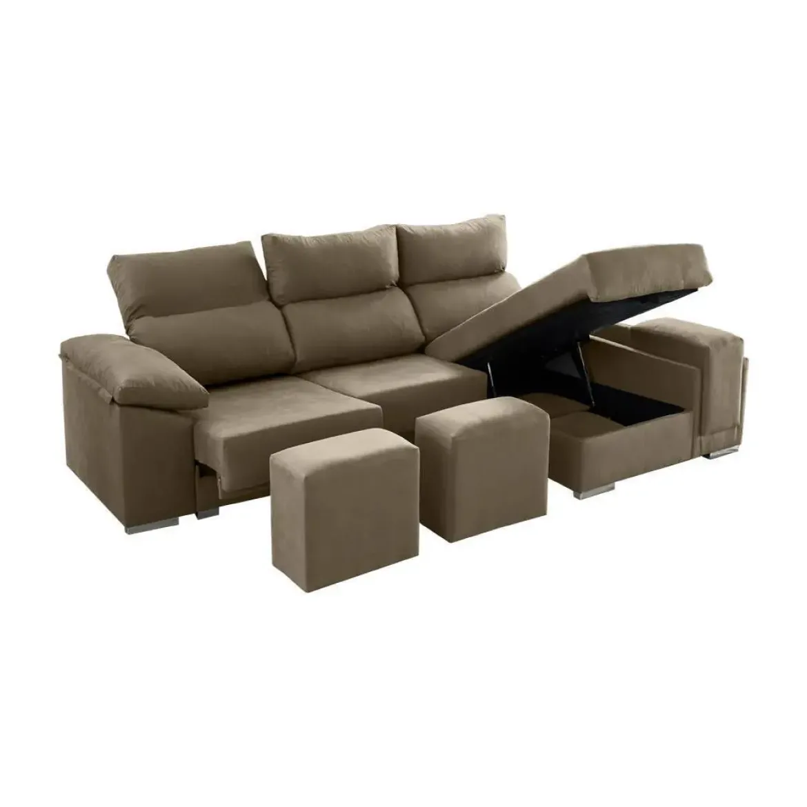 Sofá 2 plazas con Chaise Longue a la derecha Modelo Kenia
