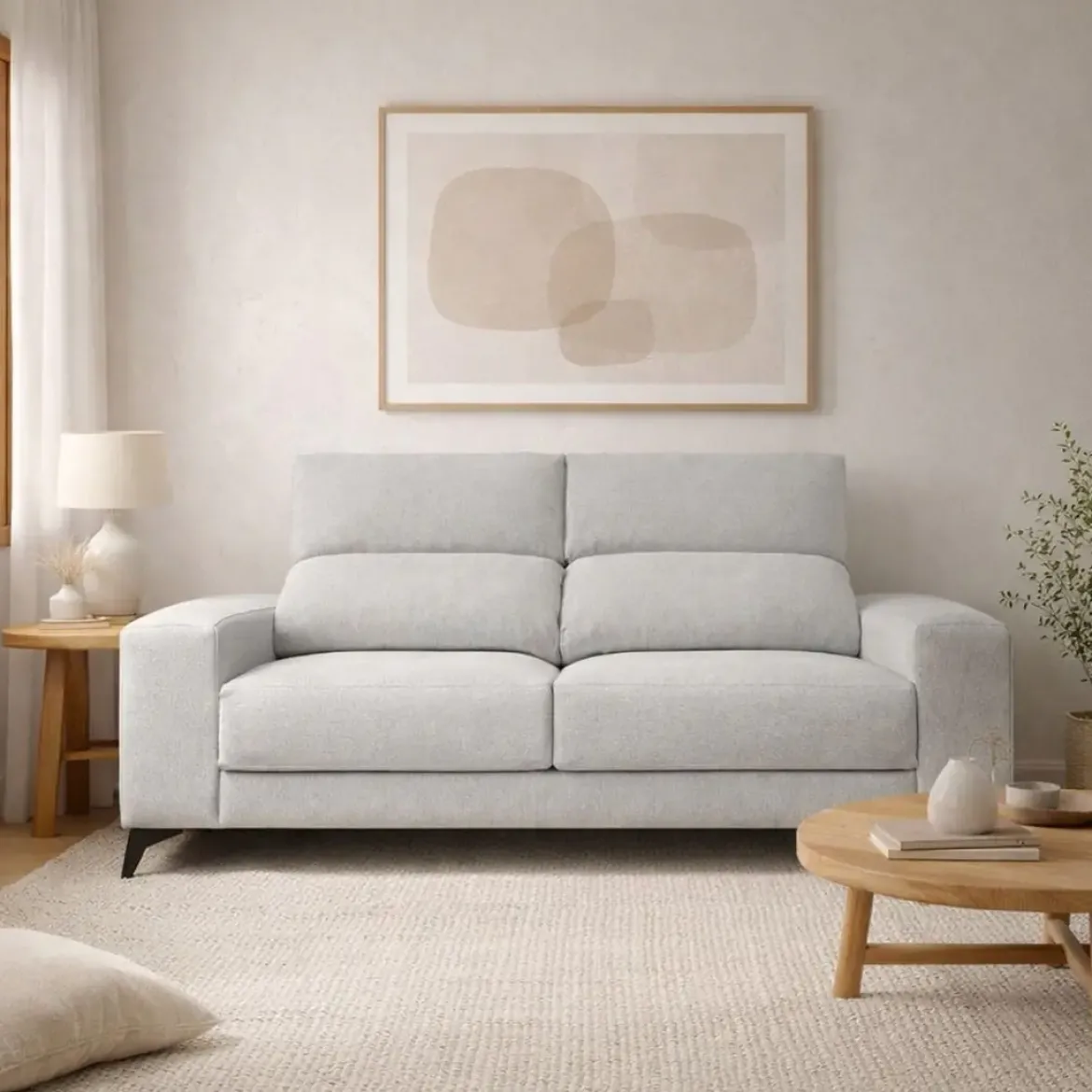 Sofá 2 Plazas de 178 cm con Cabezal Reclinable y Asientos Deslizantes OMAR