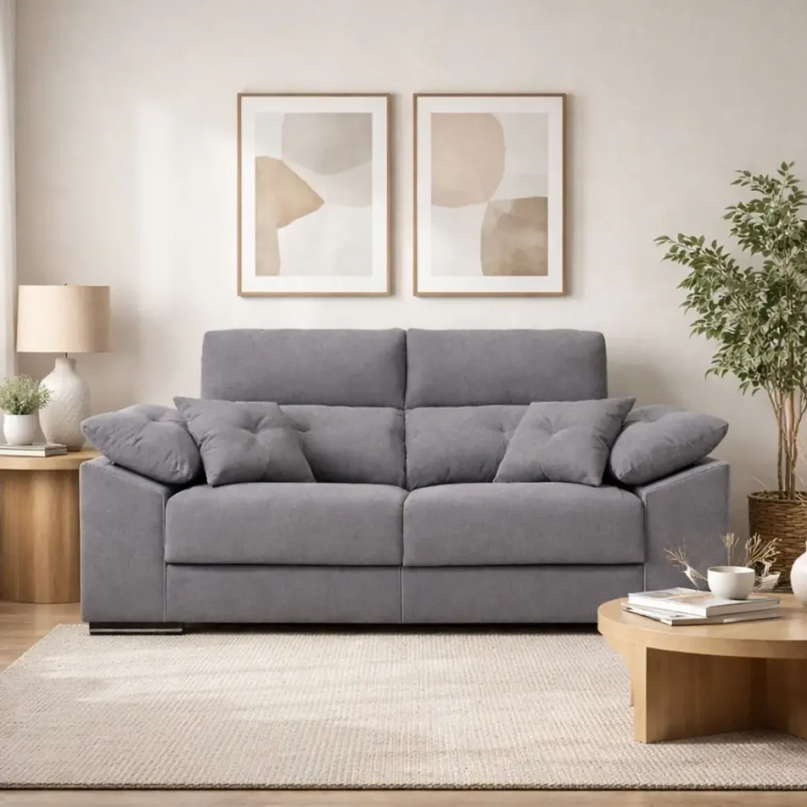 Sofá 2 Plazas de 180 cm con Cabezal Reclinable y Asientos Deslizantes NOEMI