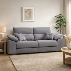 Sofá 3 Plazas de 210 cm con Cabezal Reclinable y Asientos Deslizantes NOEMI