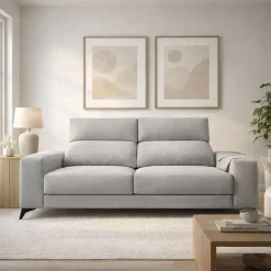 Sofá 3 Plazas de 204 cm con Cabezal Reclinable y Asientos Deslizantes OMAR