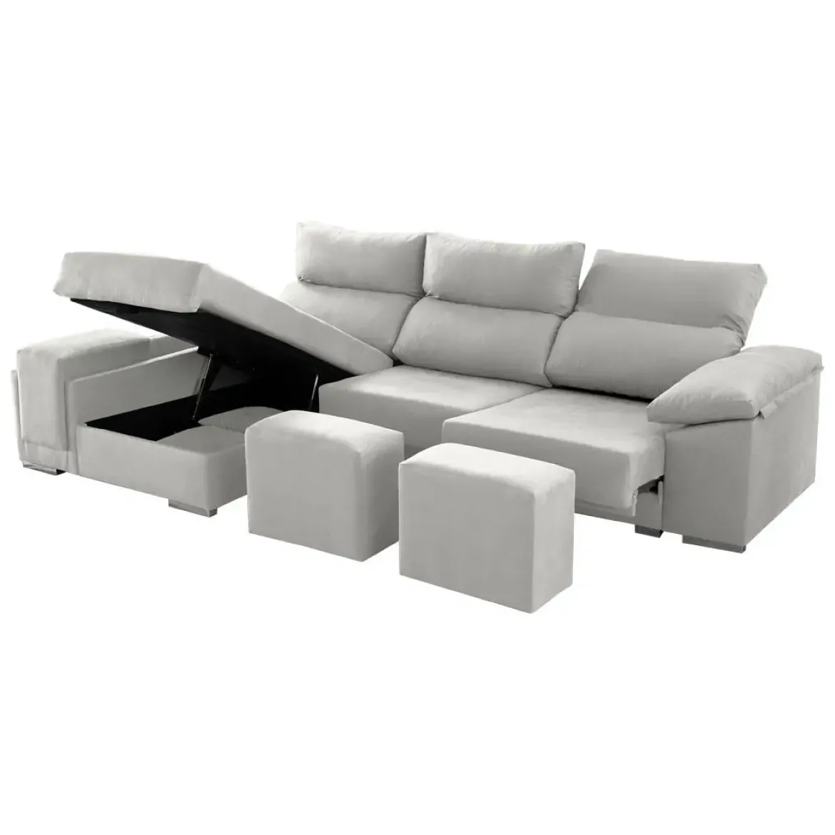 Sofá 3 Plazas Deslizante con Chaiselongue Izquierda Modelo Kenia