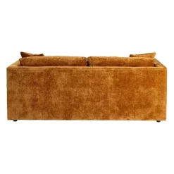 Sofá 3 Plazas Ocre Tejido en Poliéster con Patas de Madera 210 cm 615449