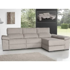 Sofá 3 Plazas Relax con Chaise Longue Derecha 304 cm VENUS
