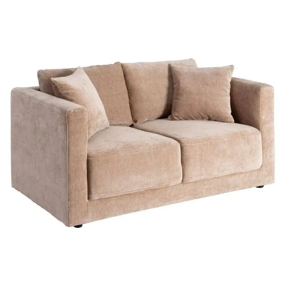 Sofá 2 Plazas Taupe Tejido en Poliéster con Patas de Madera 165 cm 615446