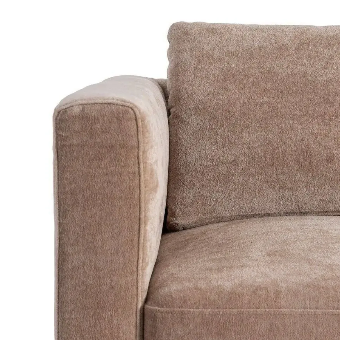 Sofá 2 Plazas Taupe Tejido en Poliéster con Patas de Madera 165 cm 615446