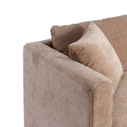 Sofá 3 Plazas Taupe Tejido en Poliéster con Patas de Madera 210 cm 615447