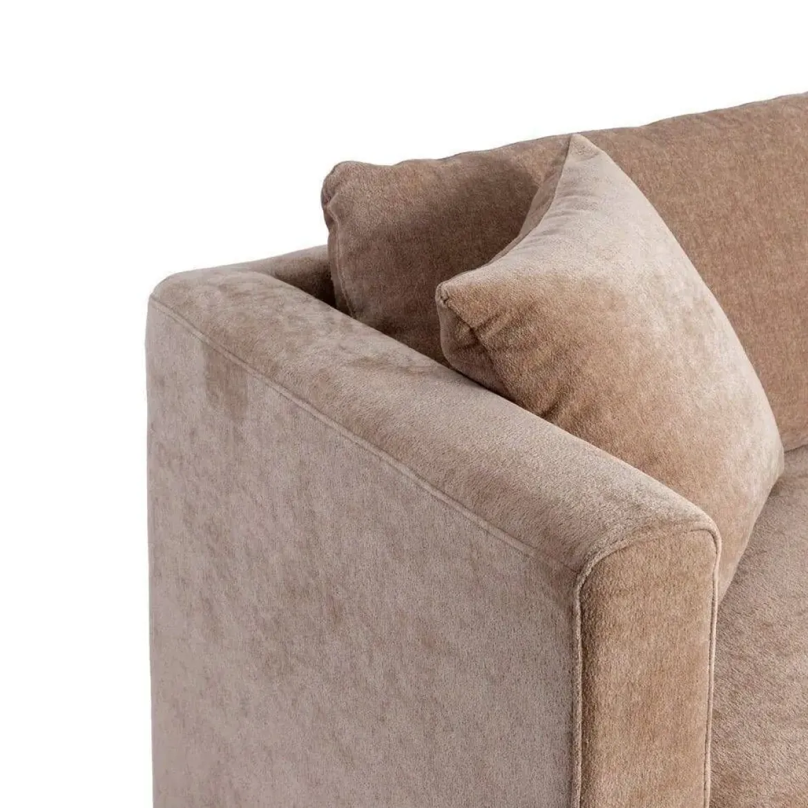 Sofá 3 Plazas Taupe Tejido en Poliéster con Patas de Madera 210 cm 615447