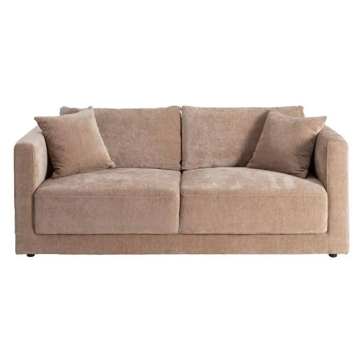 Sofá 3 Plazas Taupe Tejido en Poliéster con Patas de Madera 210 cm 615447