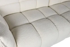 Sofá Tapizado en Bouclé Blanco con Estructura de Madera MB-211724