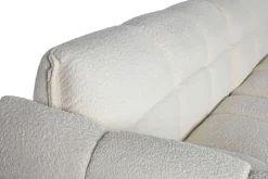 Sofá Tapizado en Bouclé Blanco con Estructura de Madera MB-211724