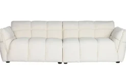 Sofá Tapizado en Bouclé Blanco con Estructura de Madera MB-211724