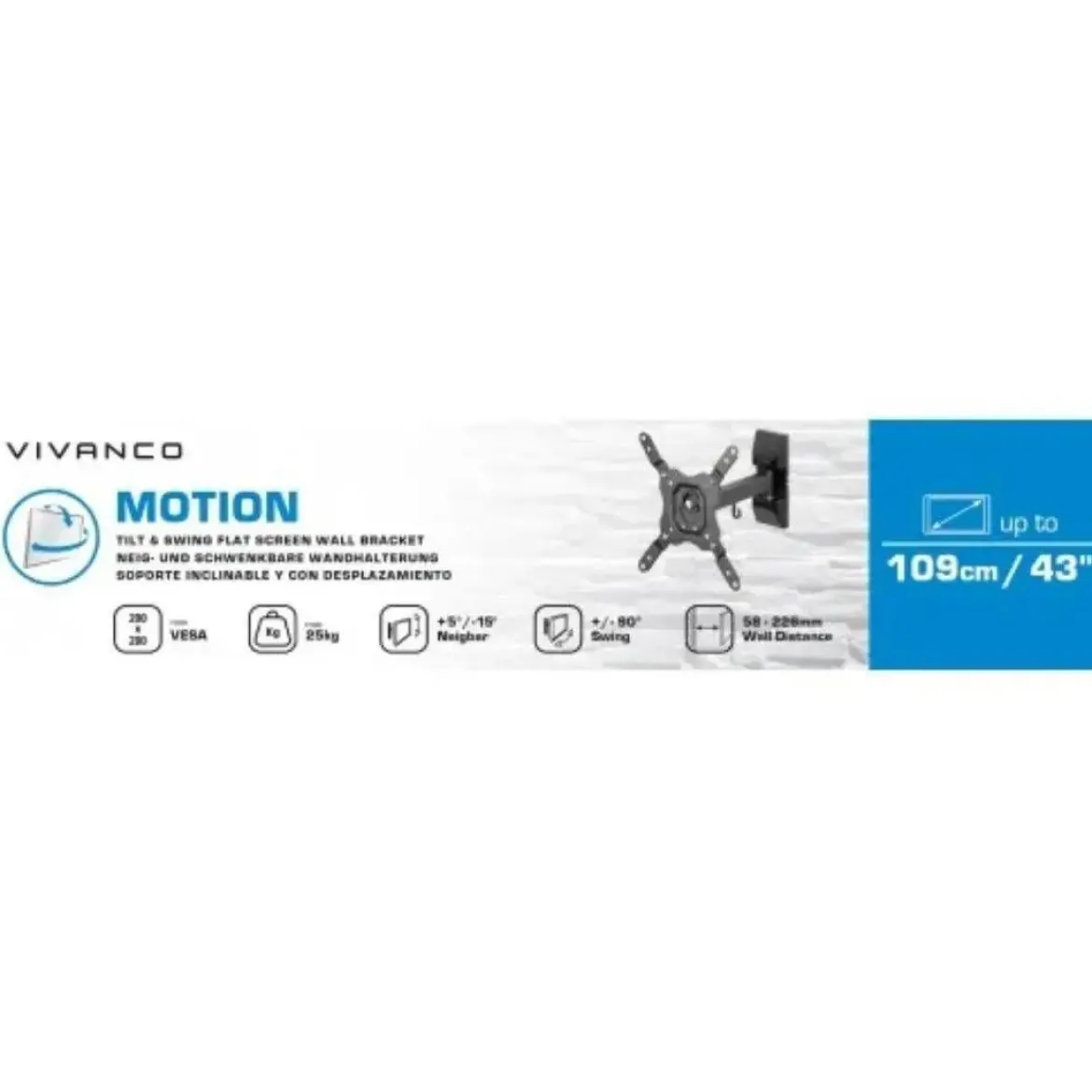 Soporte de TV Articulado 43" 25kg VIVANCO 37977 VVTVOR43INCH25KG SBS
