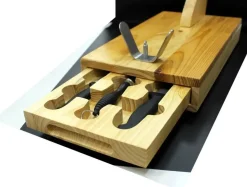 Soporte Jamonero de Madera con Cajón y Set de Cuchillos