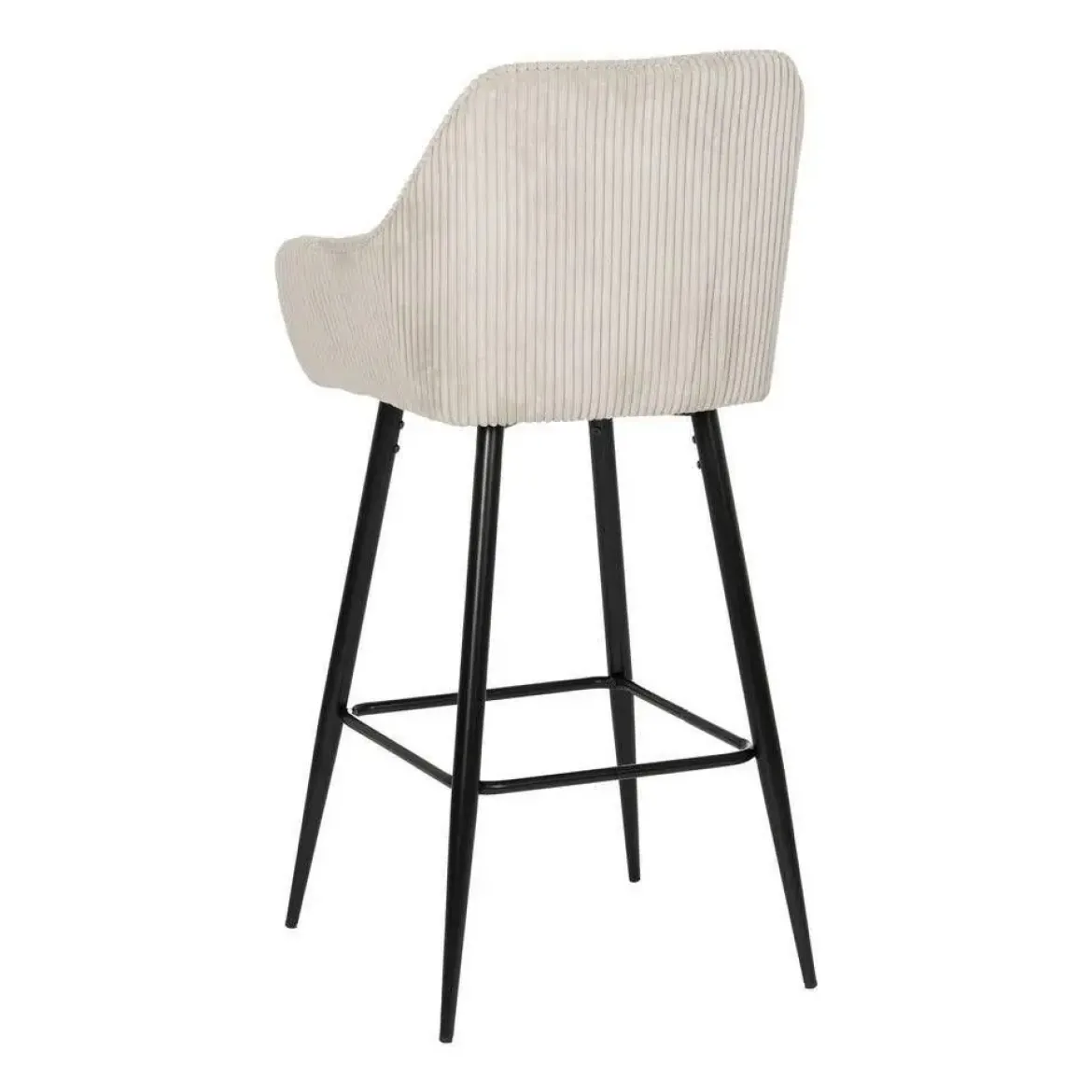 Taburete Alto Beige/Negro de Tejido/Hierro CONTRACT 612590
