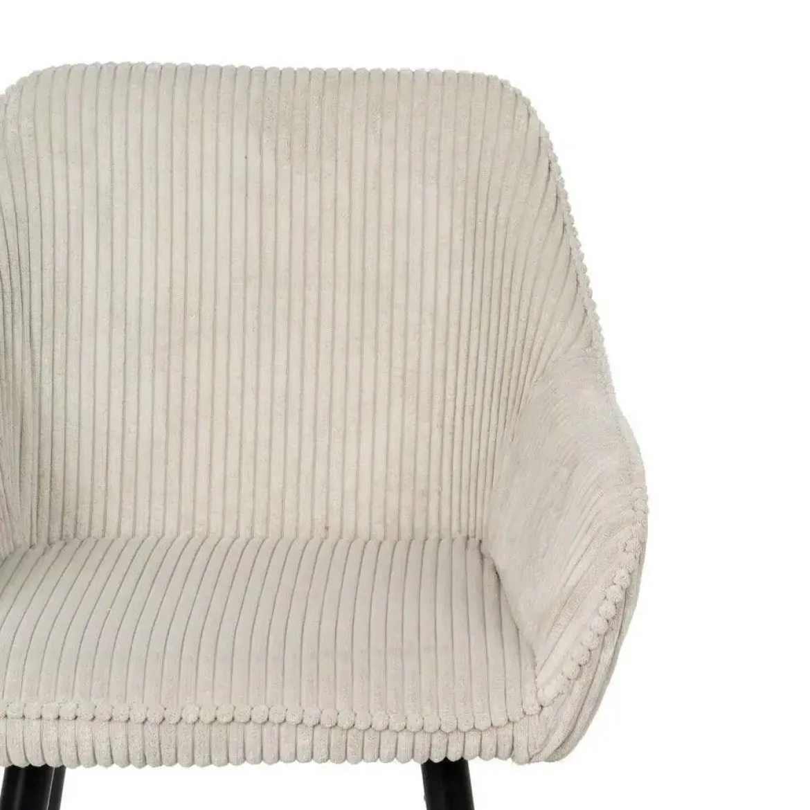 Taburete Alto Beige/Negro de Tejido/Hierro CONTRACT 612590