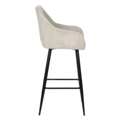 Taburete Alto Beige/Negro de Tejido/Hierro CONTRACT 612590