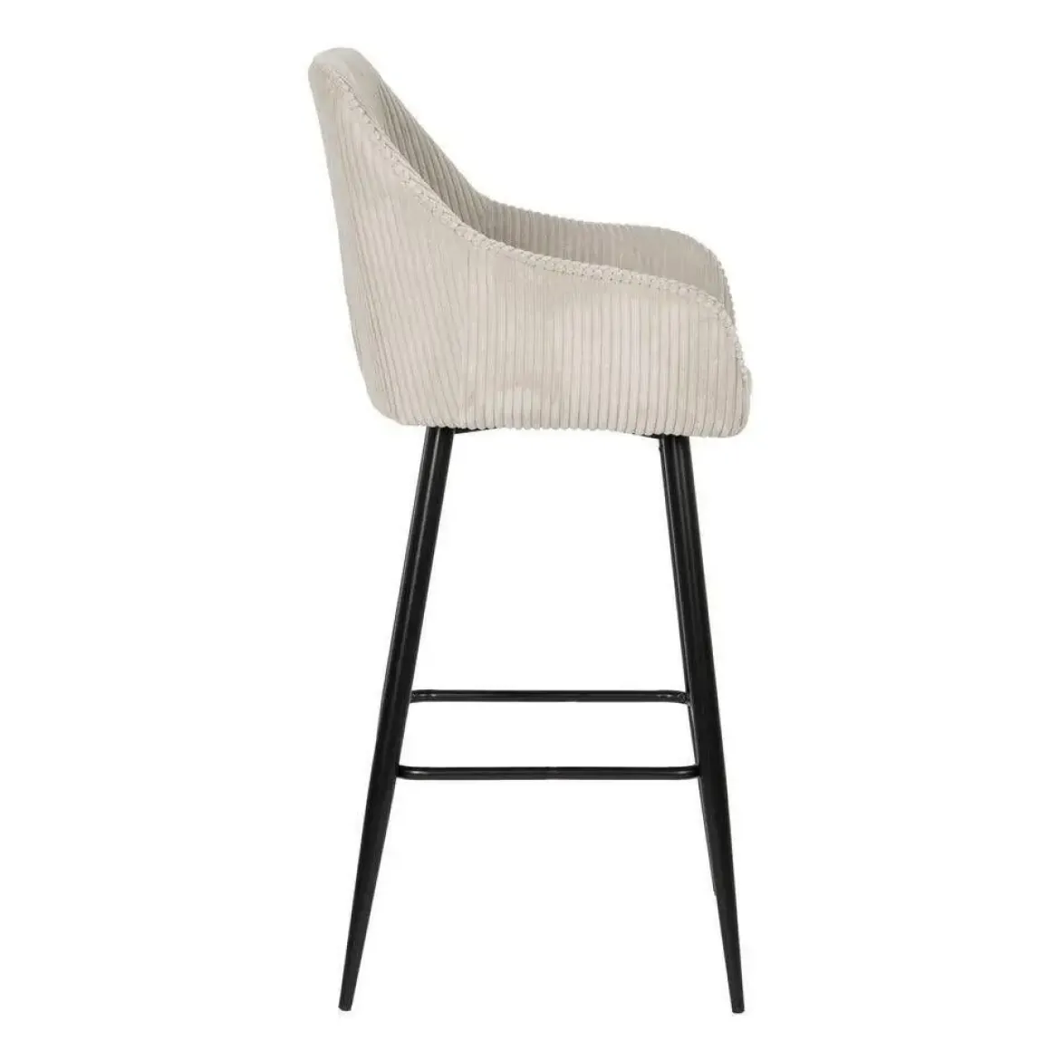 Taburete Alto Beige/Negro de Tejido/Hierro CONTRACT 612590