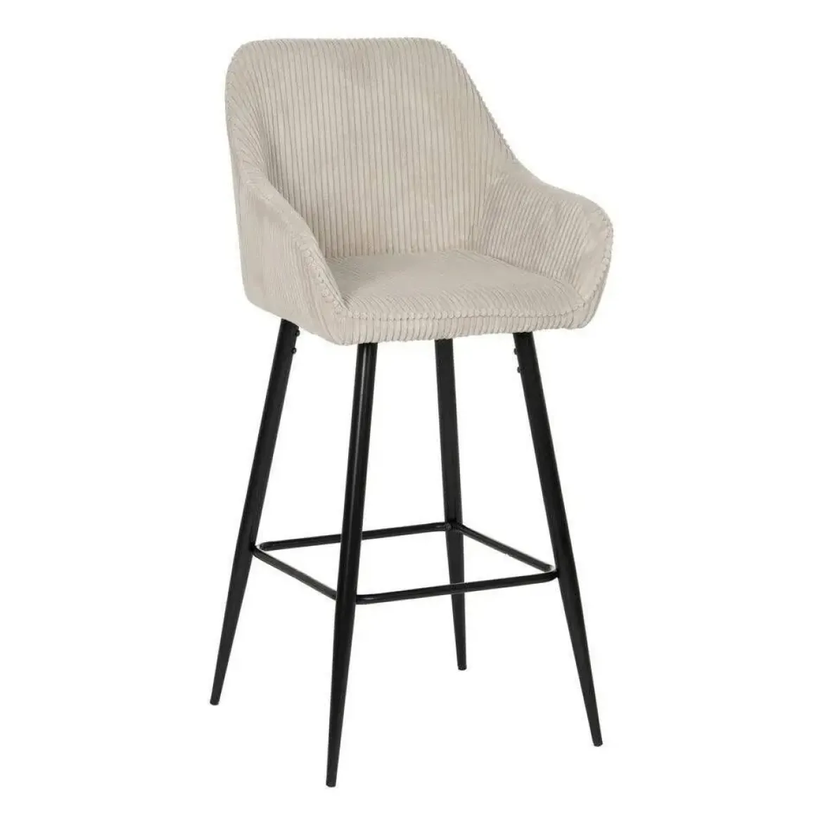 Taburete Alto Beige/Negro de Tejido/Hierro CONTRACT 612590