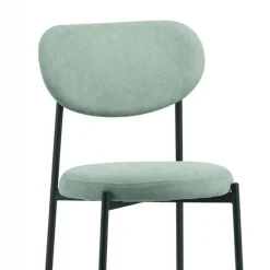 Taburete Alto con Asiento Tapizado en Turquesa MAUI 30-151