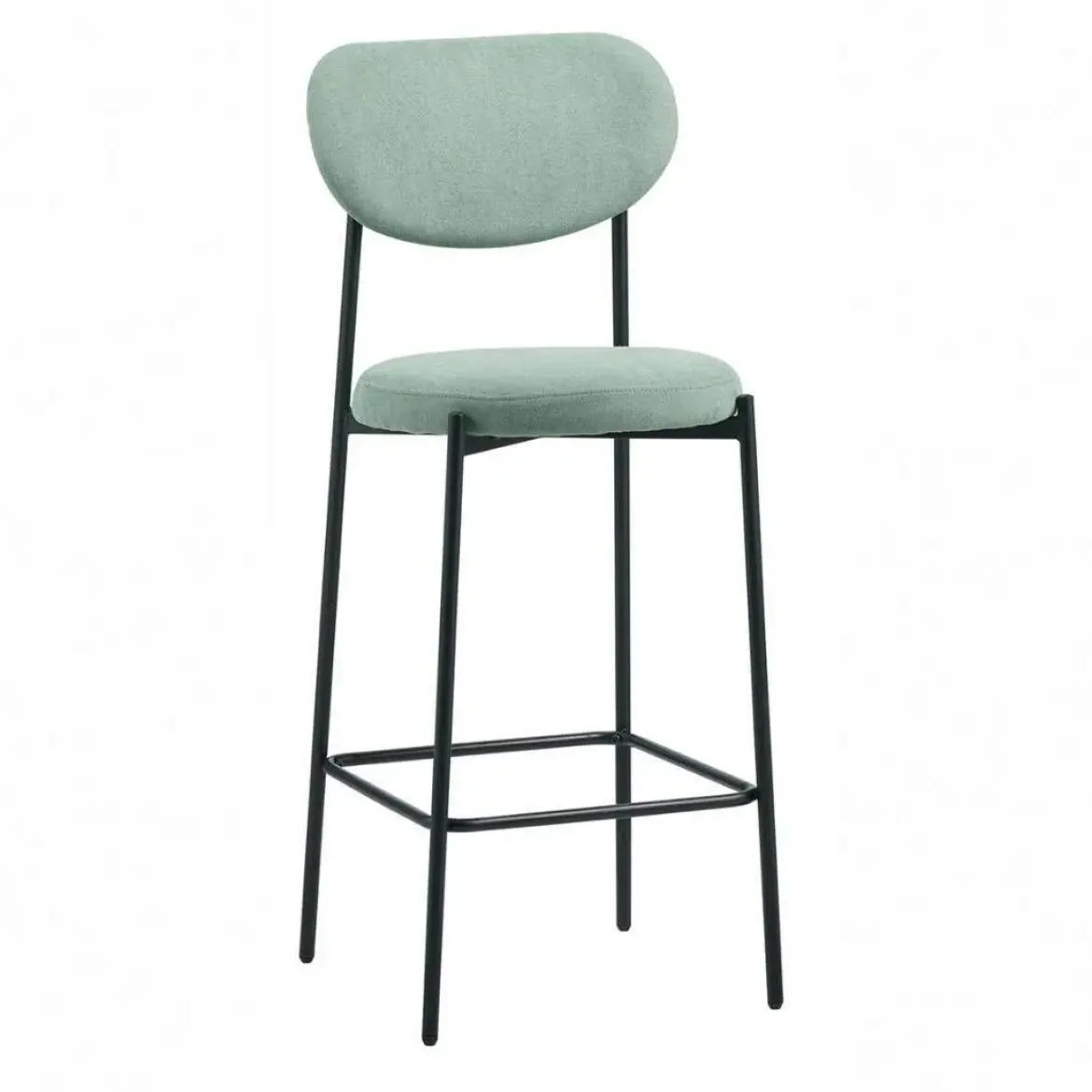Taburete Alto con Asiento Tapizado en Turquesa MAUI 30-151